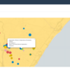 Screen Shot 2022-08-30 at 6.43.50 PM: The Community Resiliency Tracker map shows where organizations are, their names, how far along they are on the path to becoming trauma informed, and what sector the organization is in. This is a quick,  transparent gap analysis of where to work next!